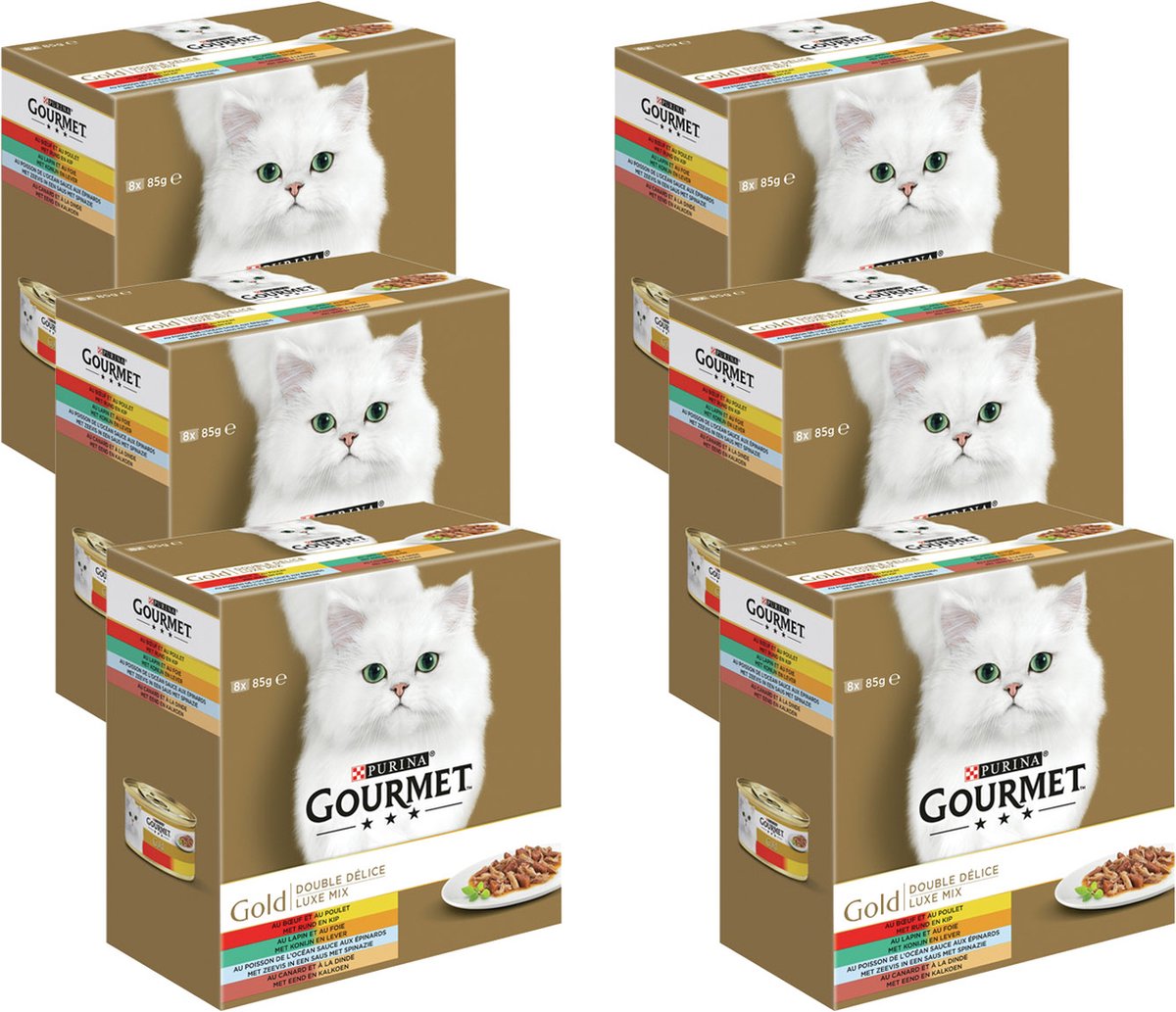  Gourmet Gold Luxe Mix - Kattenvoer Natvoer - Vis/Vlees - 48 X 85 G