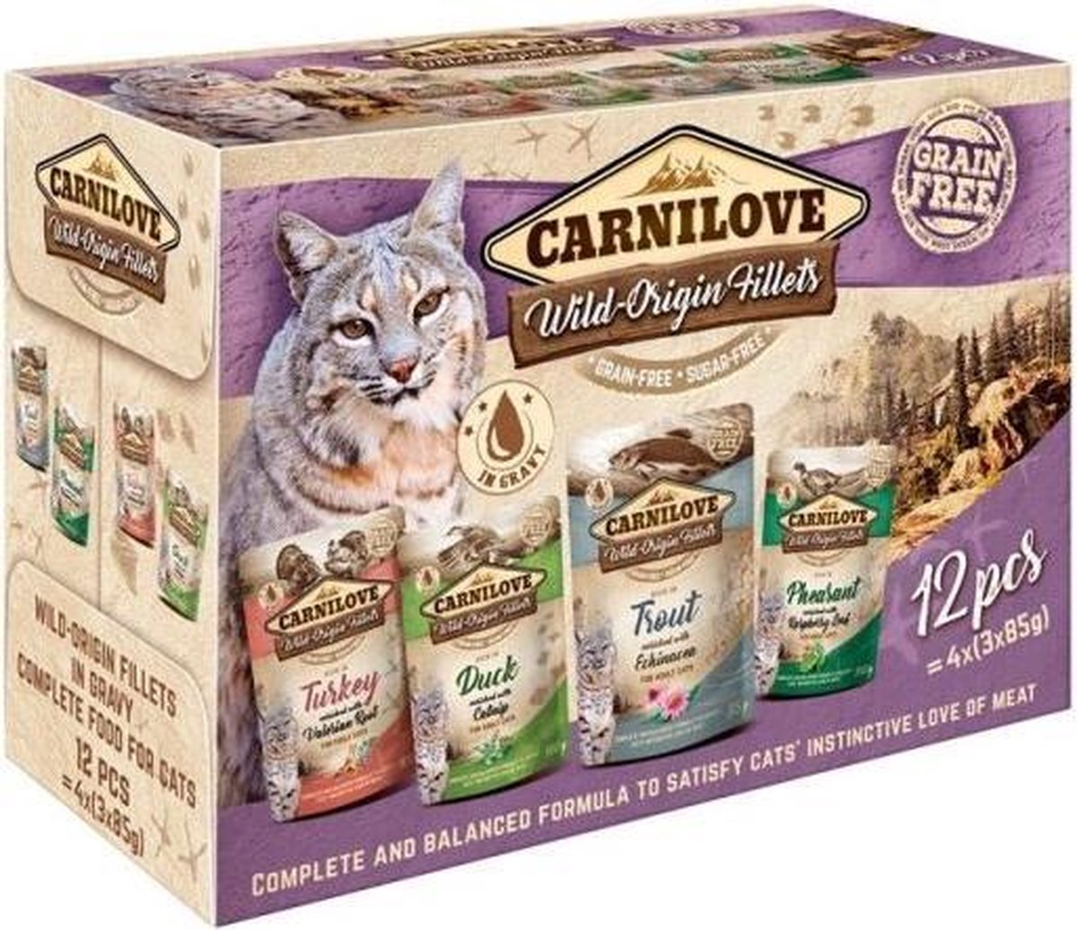  Carnilove Cat Pouch Multipack 12 Keer 85 Gram - Kat