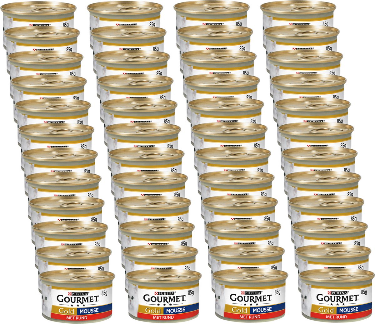 Merkloos Gourmet Gold Mousse 85 G - Kattenvoer - 48 X Rund