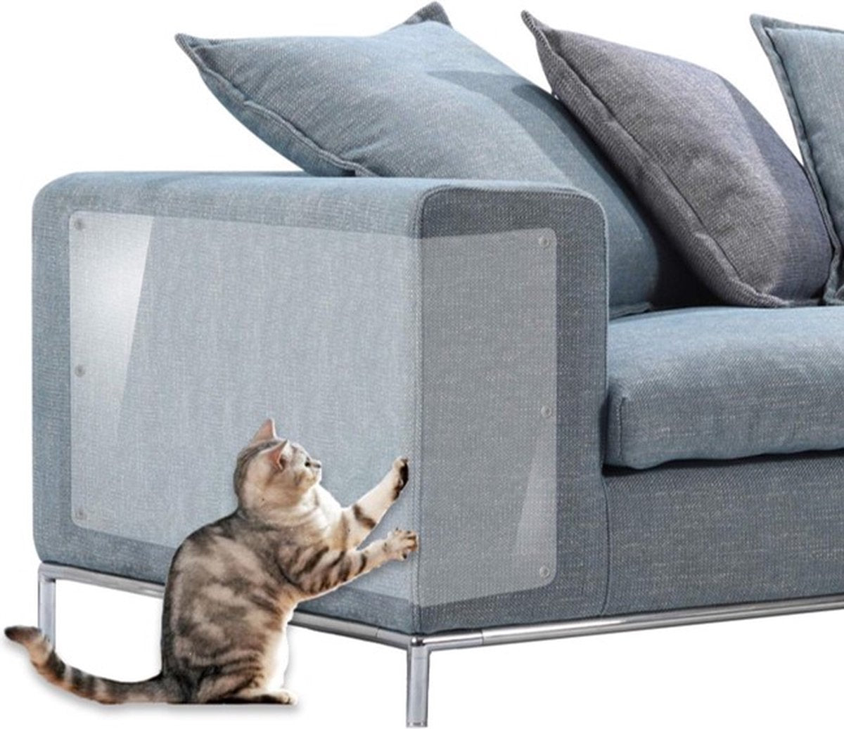  Pet-it | Krab Schade Bescherming Voor Katten En Honden | 6 Stuks | Extra-Grote Beschermers | Voor Bank Meubel Interieur | Transparant