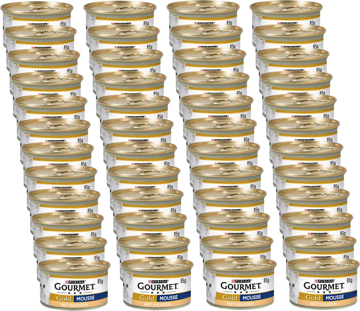 Merkloos Gourmet Gold Mousse Kalkoen - Kattenvoer - 48 X 85 G
