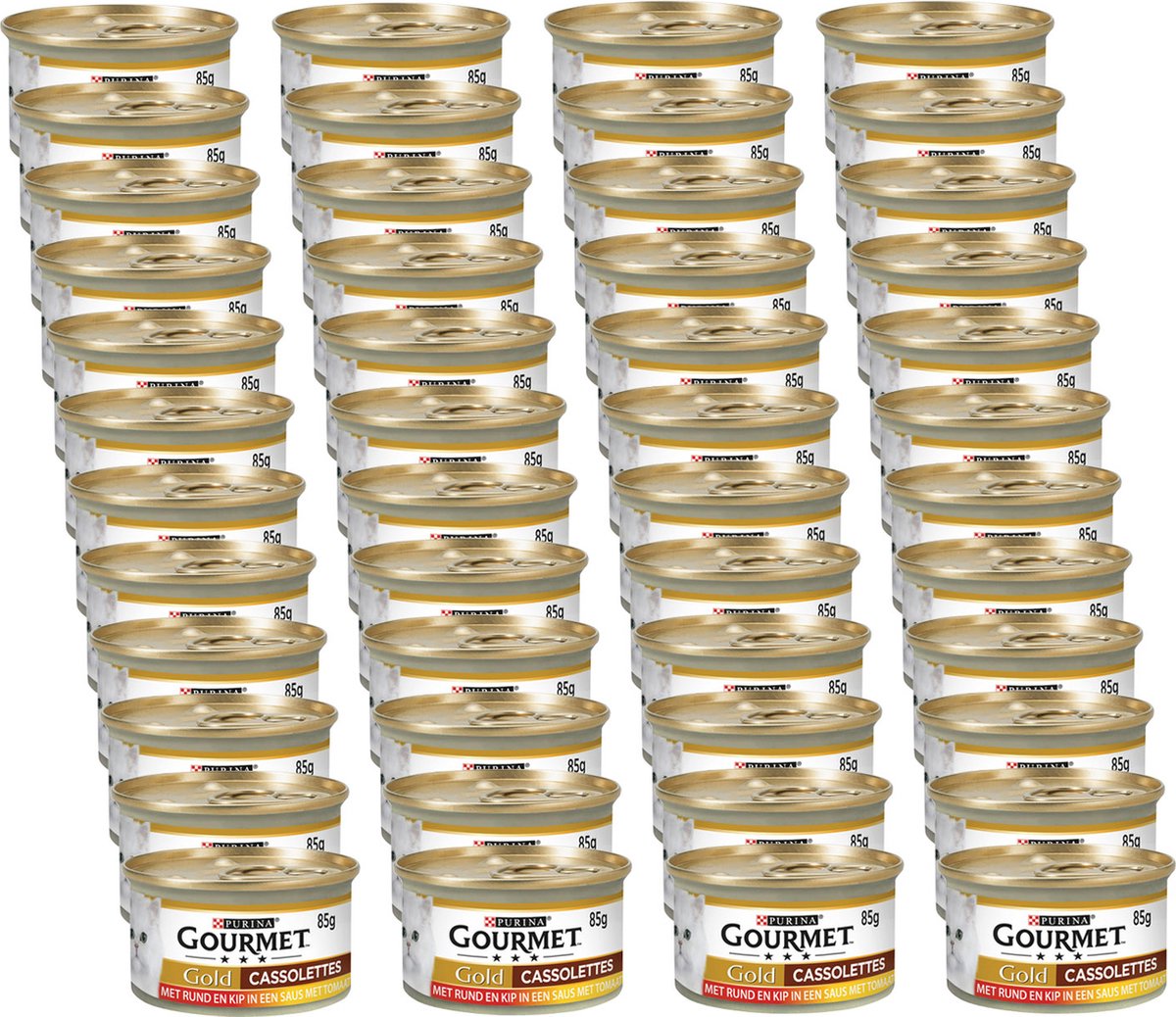  Gourmet Gold Cassolettes 85 G - Kattenvoer - 48 X Rund&amp;Tomaat