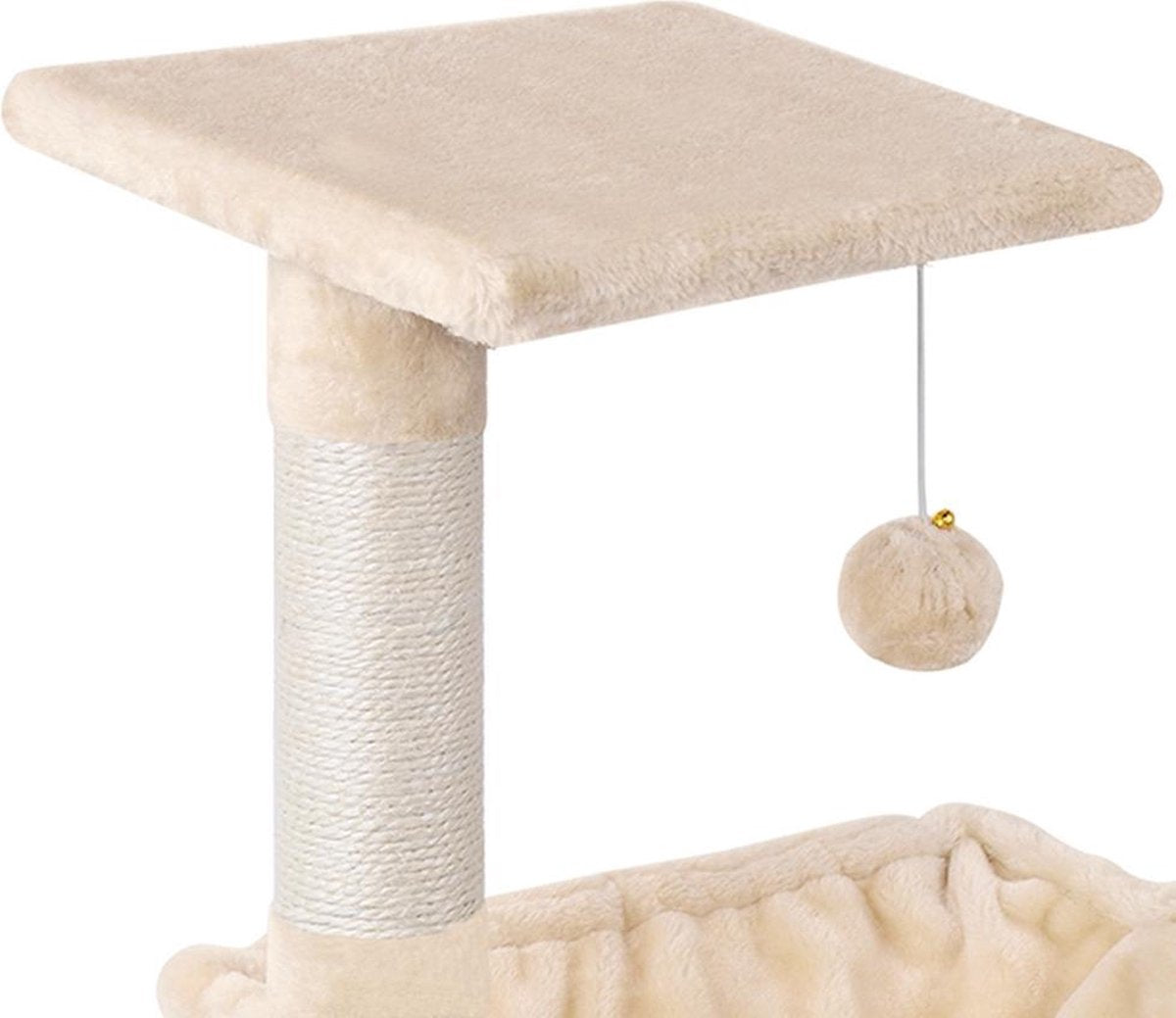 Merkloos MC Star Katten Krabpaal 70cm Krassen Grote Nis En Bal Opgeschort Spelen Schraper Platform Sisal - Beige, 70cm