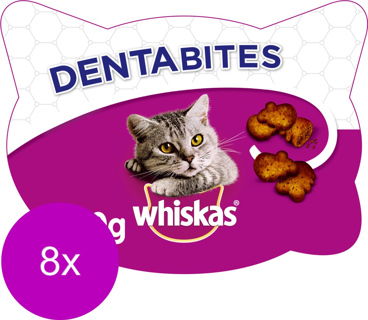  Whiskas Dentabites Kattensnoepjes - Kip - 8 X 40g