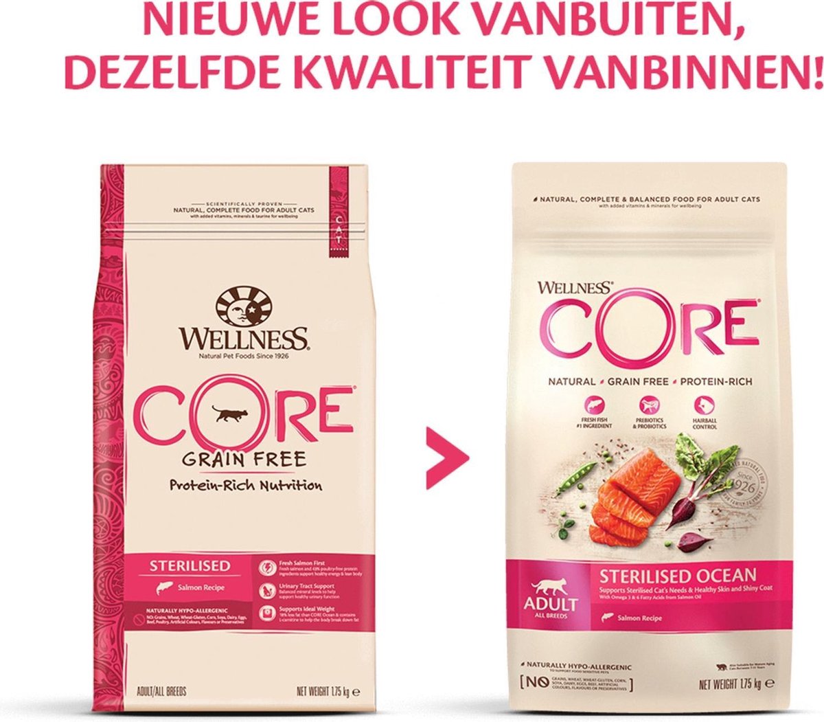  Wellness Core Kattenvoer Sterilised Zalm 4 Kg