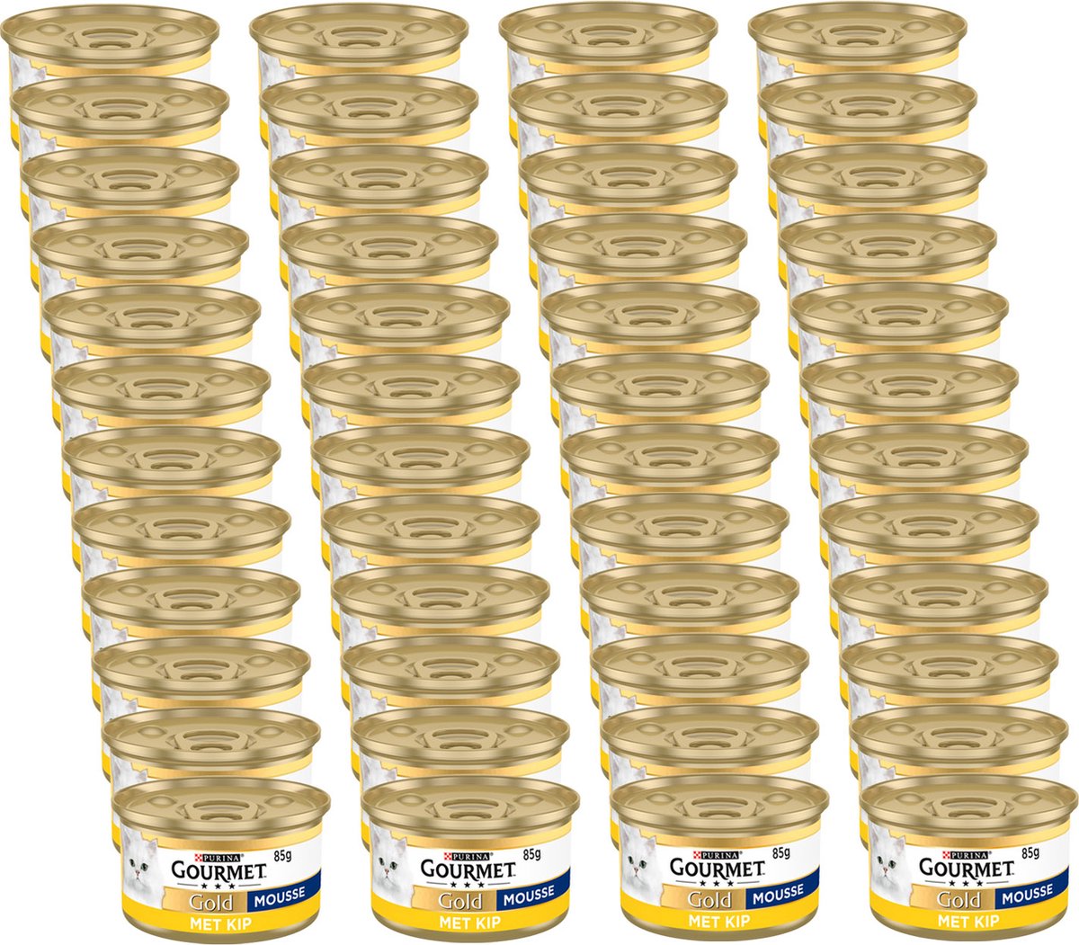Merkloos Gourmet Gold Mousse 85 G - Kattenvoer - 48 X Kip