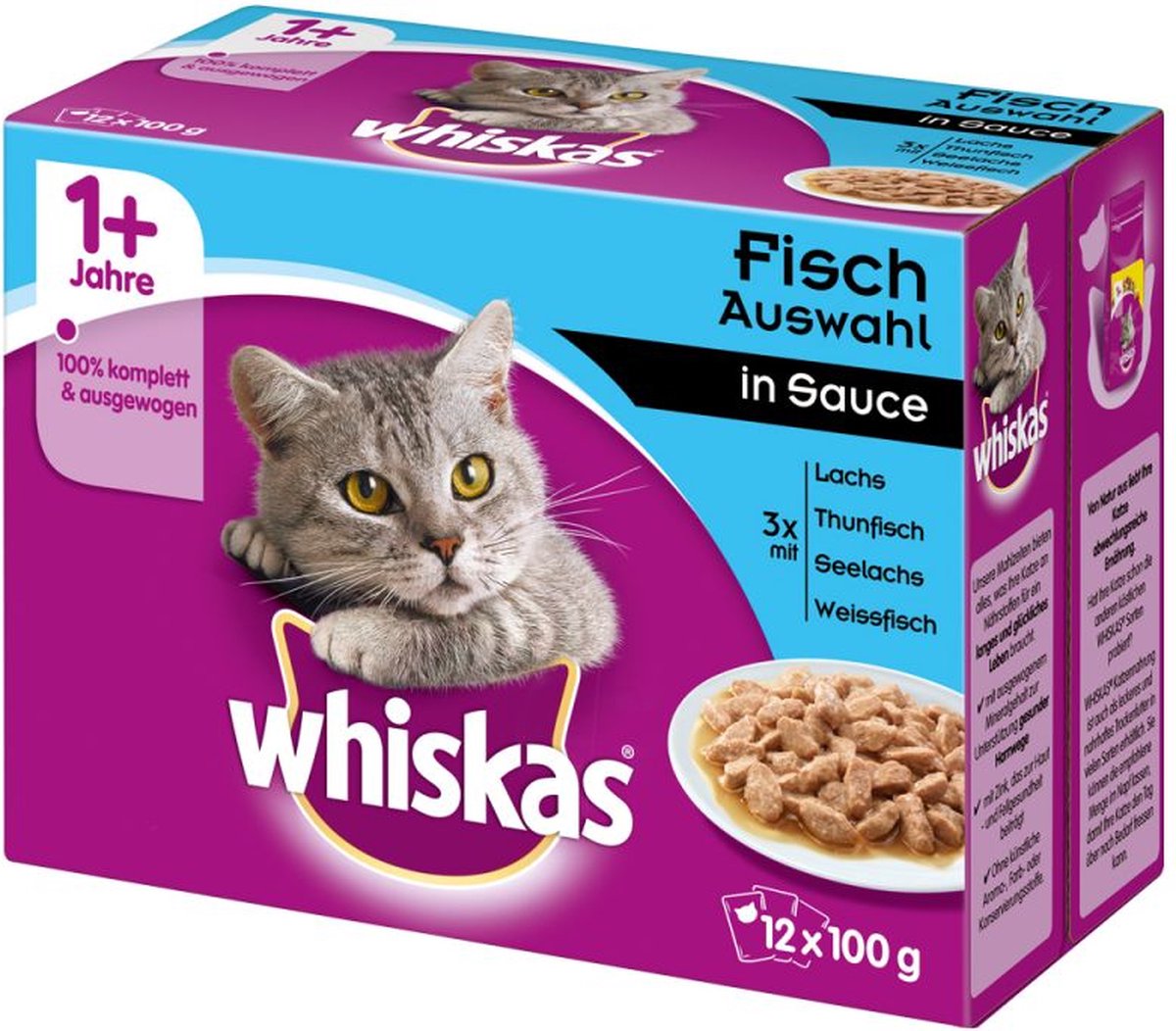  Whiskas 48x85g Ragout Vis - Zalm, Tonijn, Witte Vis