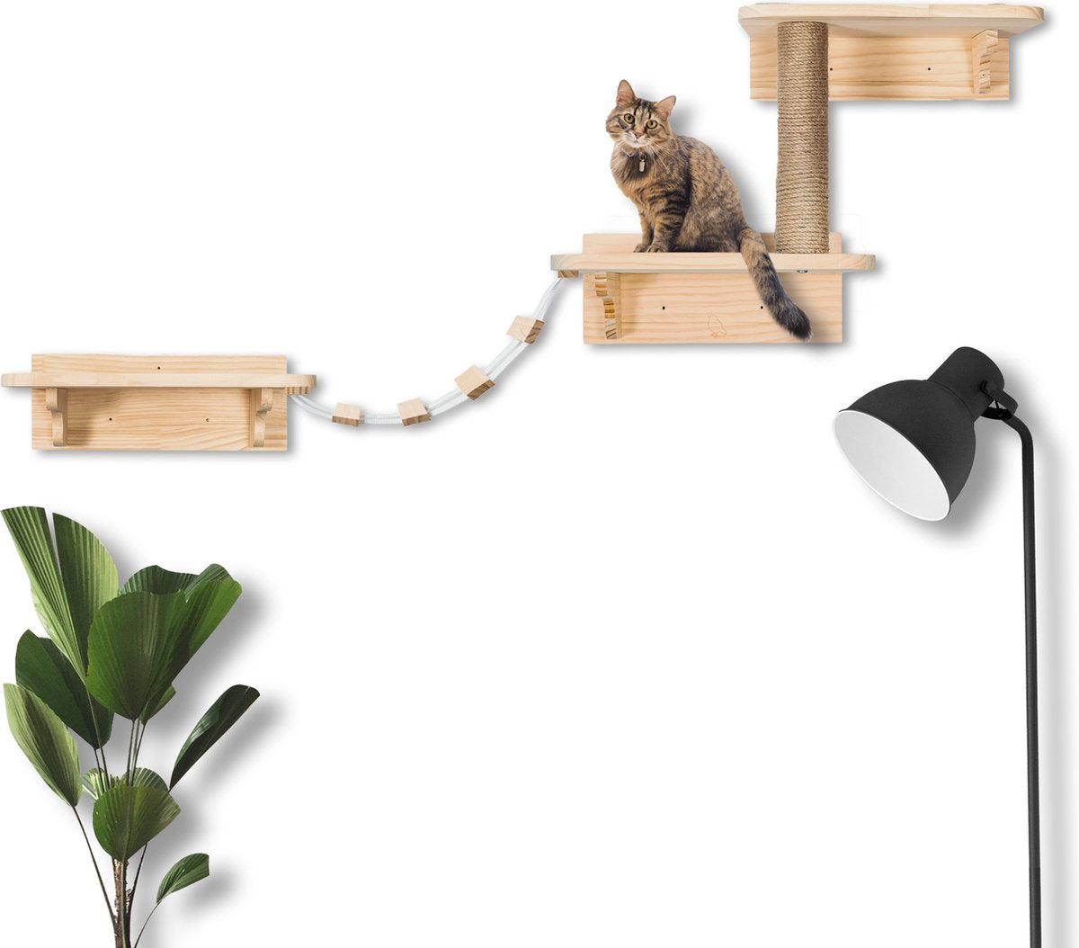  Katten Klimmuur - Complete Set - Krabpaal - Huisje - Ladders - Plateaus - Katten Klim Wand - Krabpaal Muur - Klimmuur Kat - Krabpaal Voor Grote Katten - Klimwand