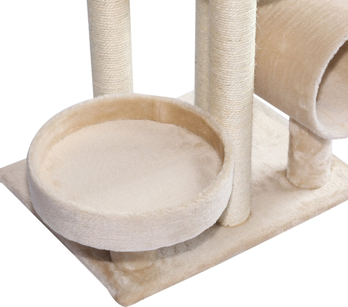  PawHut Kattenboom Kattenkrabboom Speelgoed Tunnel Katten Klimboom Krabboom Beige D30-191