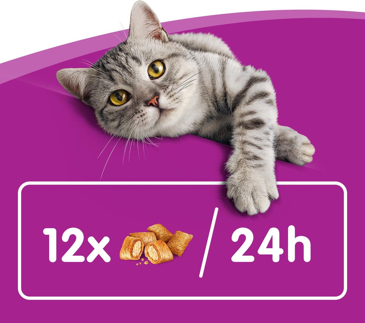  Whiskas Temptations Kattensnacks - Kip En Kaas - 8 X 60 Gr