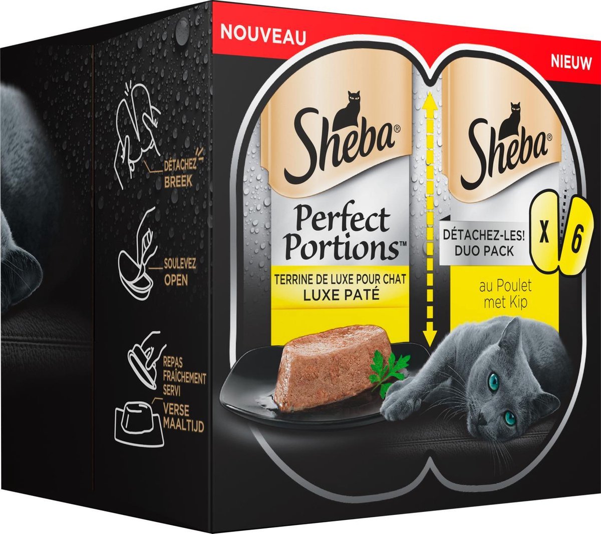  Sheba Perfect Portions Paté Katten Natvoer - Kip - 48 Stuks