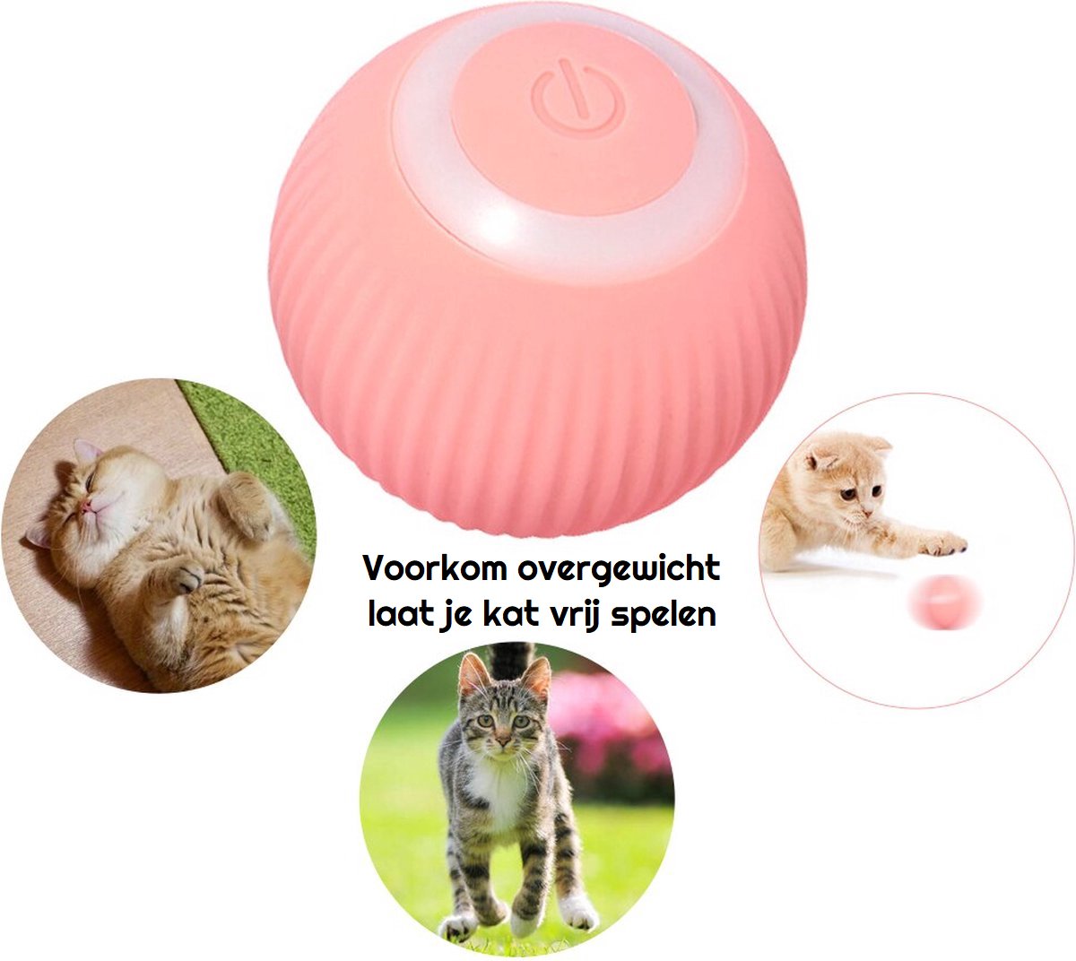  Otiume Slimme Katten Speeltje - Interactieve Zelf Rollende Bal Voor Katten - Kattenspeeltjes - USB Oplaadbaar- Turquoise