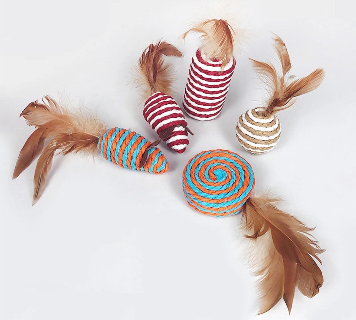  Make Life Beautiful® - Kattenspeeltjes Set - 7-delig - Kattenspeelgoed - Kattenhengel - Speelmuisjes - Kattenspeelgoed Set