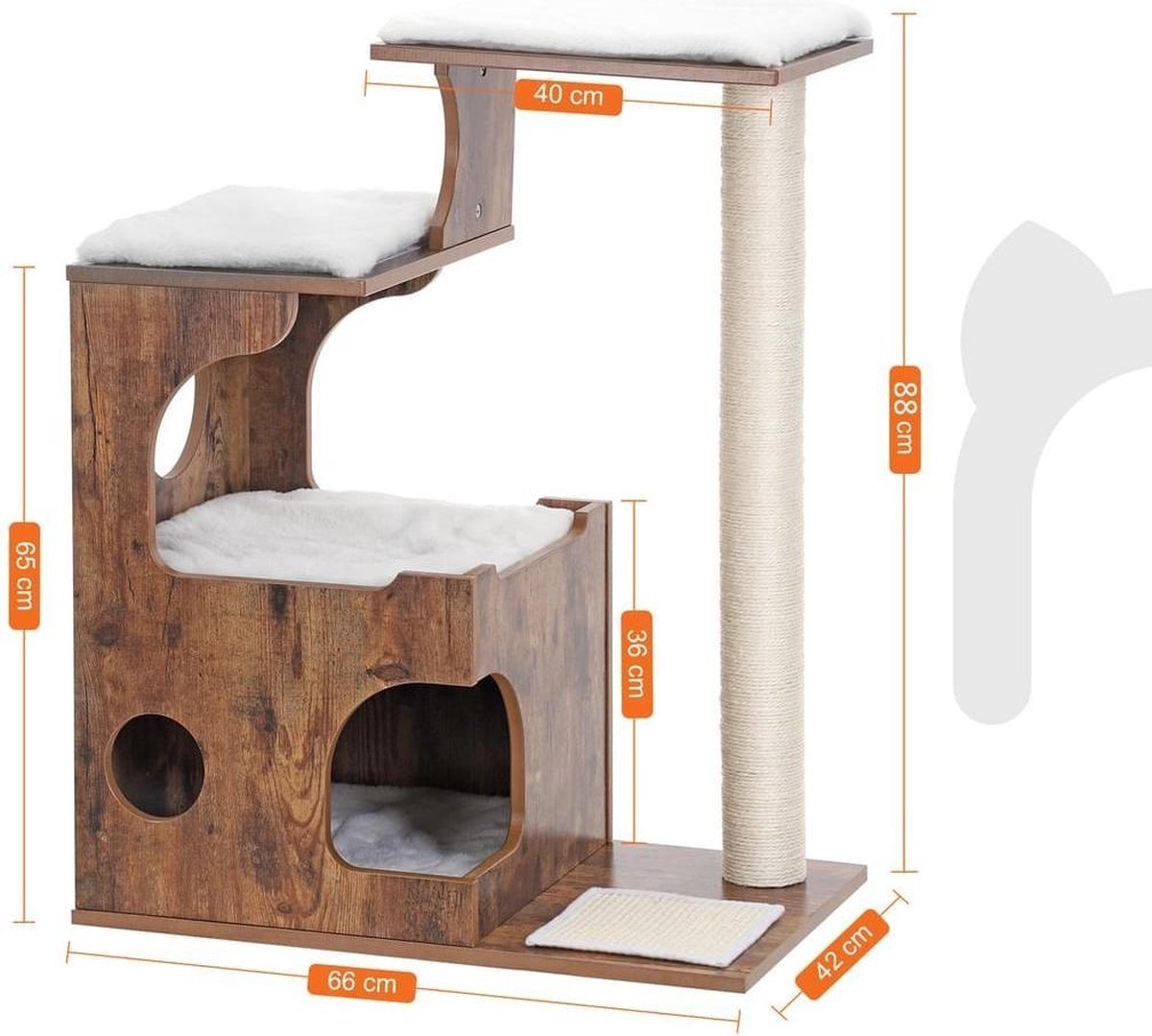  Luxe Krabpaal - Hout - Bruin - 88cm