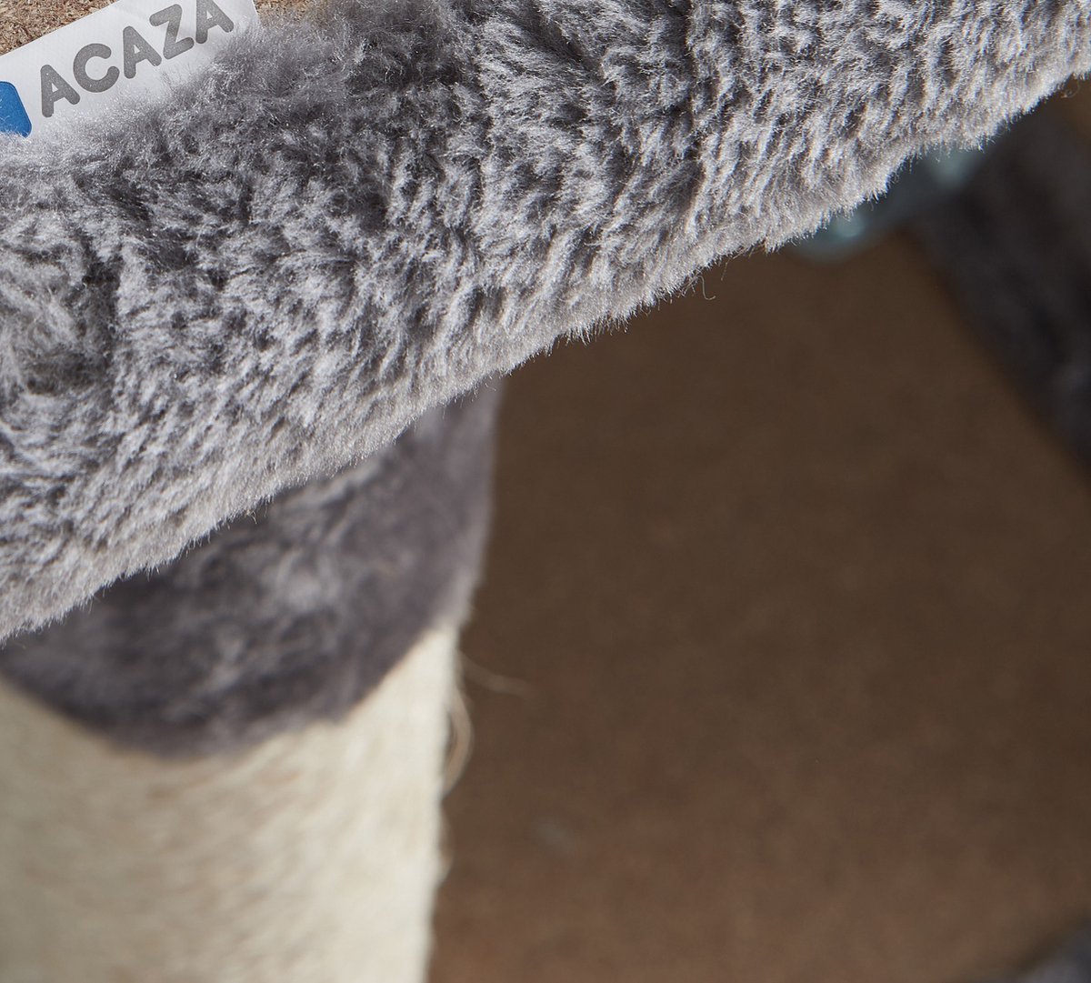  ACAZA Katten Krabpaal Met Aparte Huisjes En Hoge Kat Mand - Licht Grijs