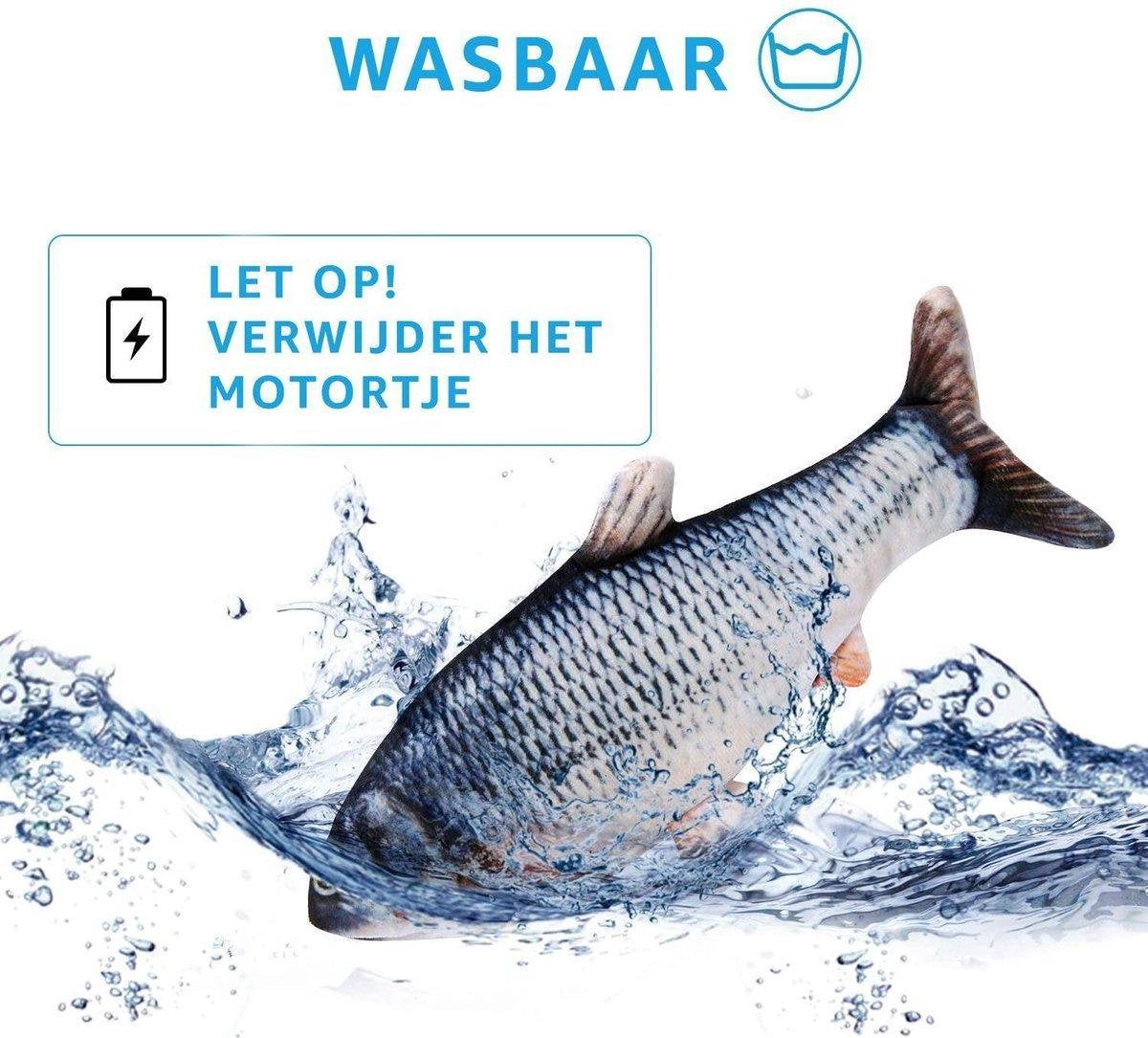  TwinQ Dansende Vis - Bewegende Vis Met Kattenkruid - Kattenspeeltjes - USB Oplaadbaar - Speelgoed Voor Katten - Incl. Kattenlampje