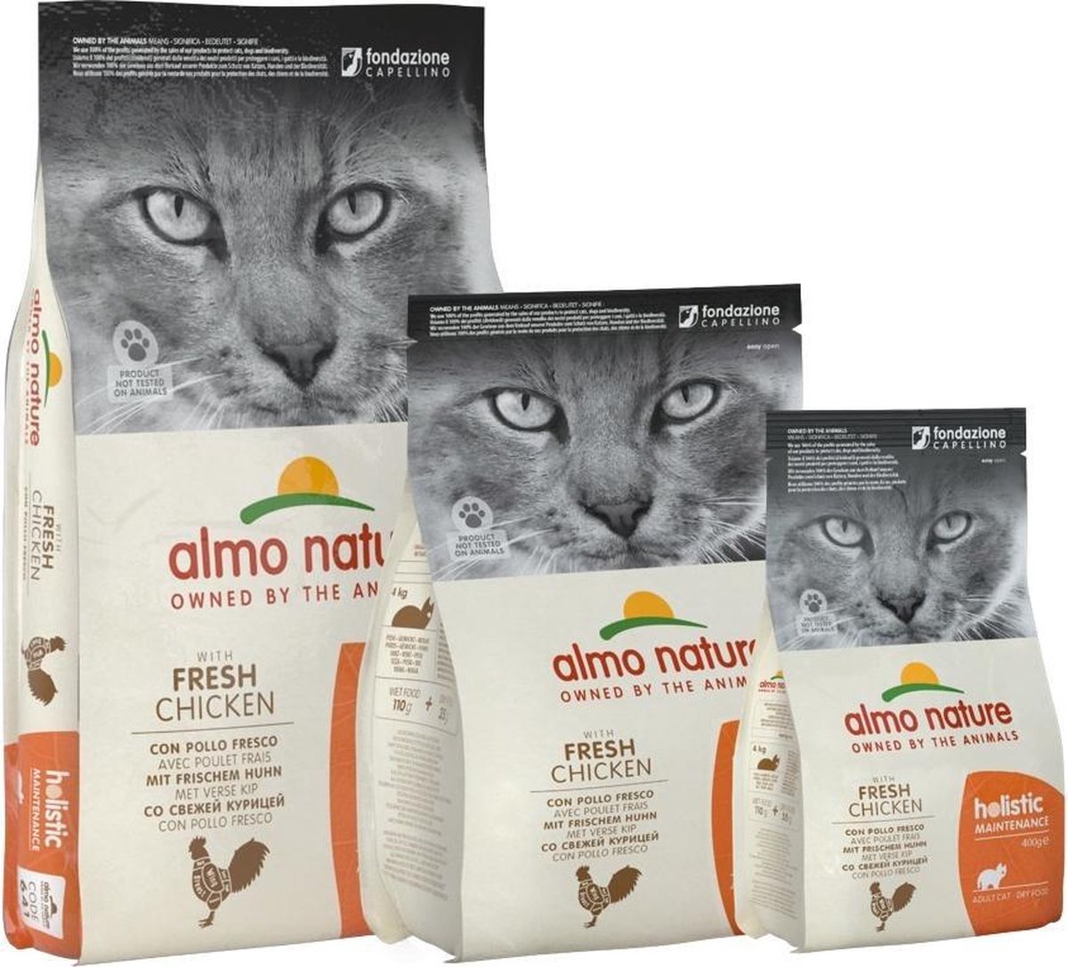  Almo Nature Holistic Droogvoer Voor Volwassen Katten - Kip - In 400gr, 2kg Of 12kg - Holistic Kip - 2kg