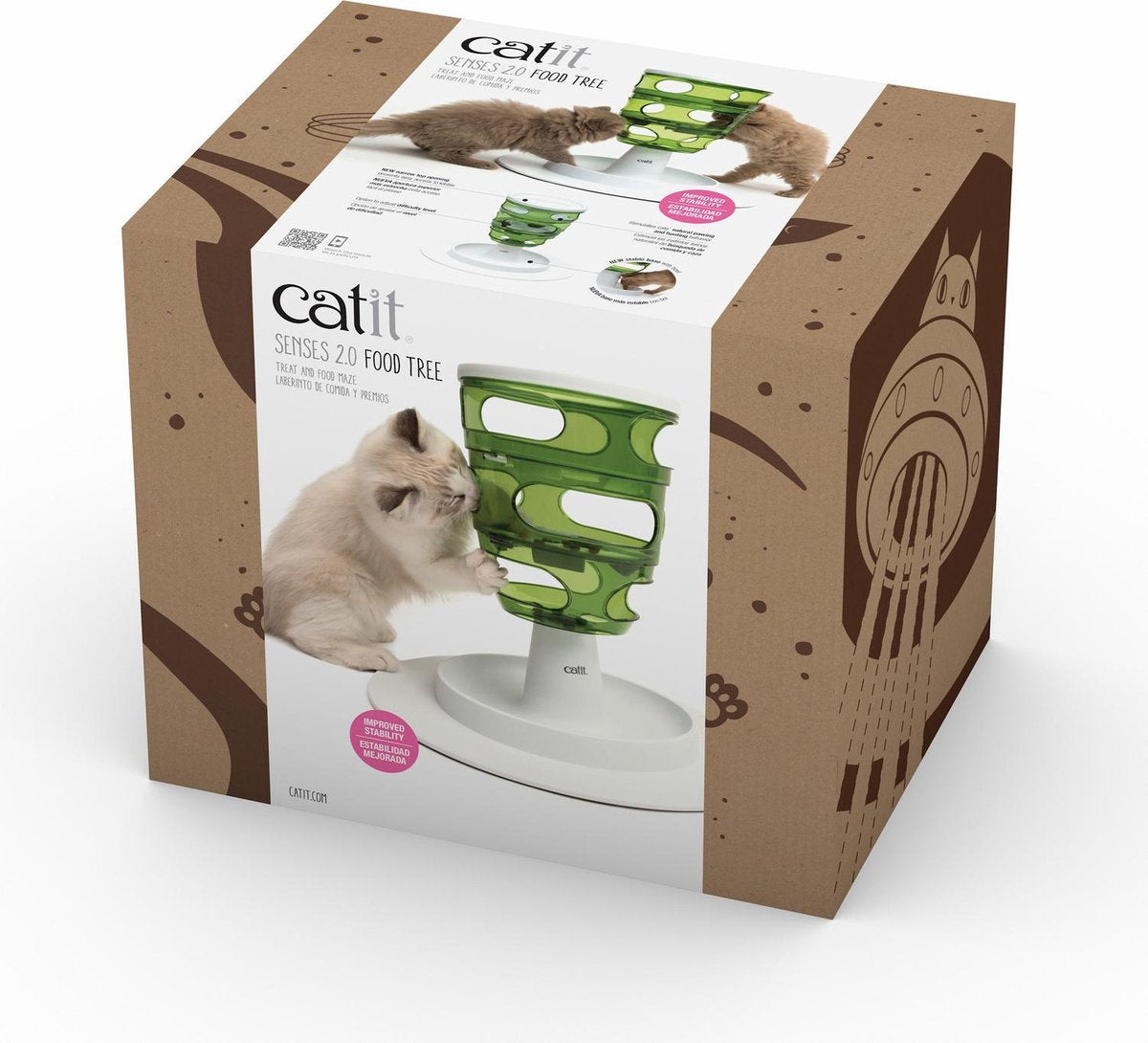  Cat-It Senses 2.0 Food Tree - Wit/Groen - Voerbak - Ø 35 Cm