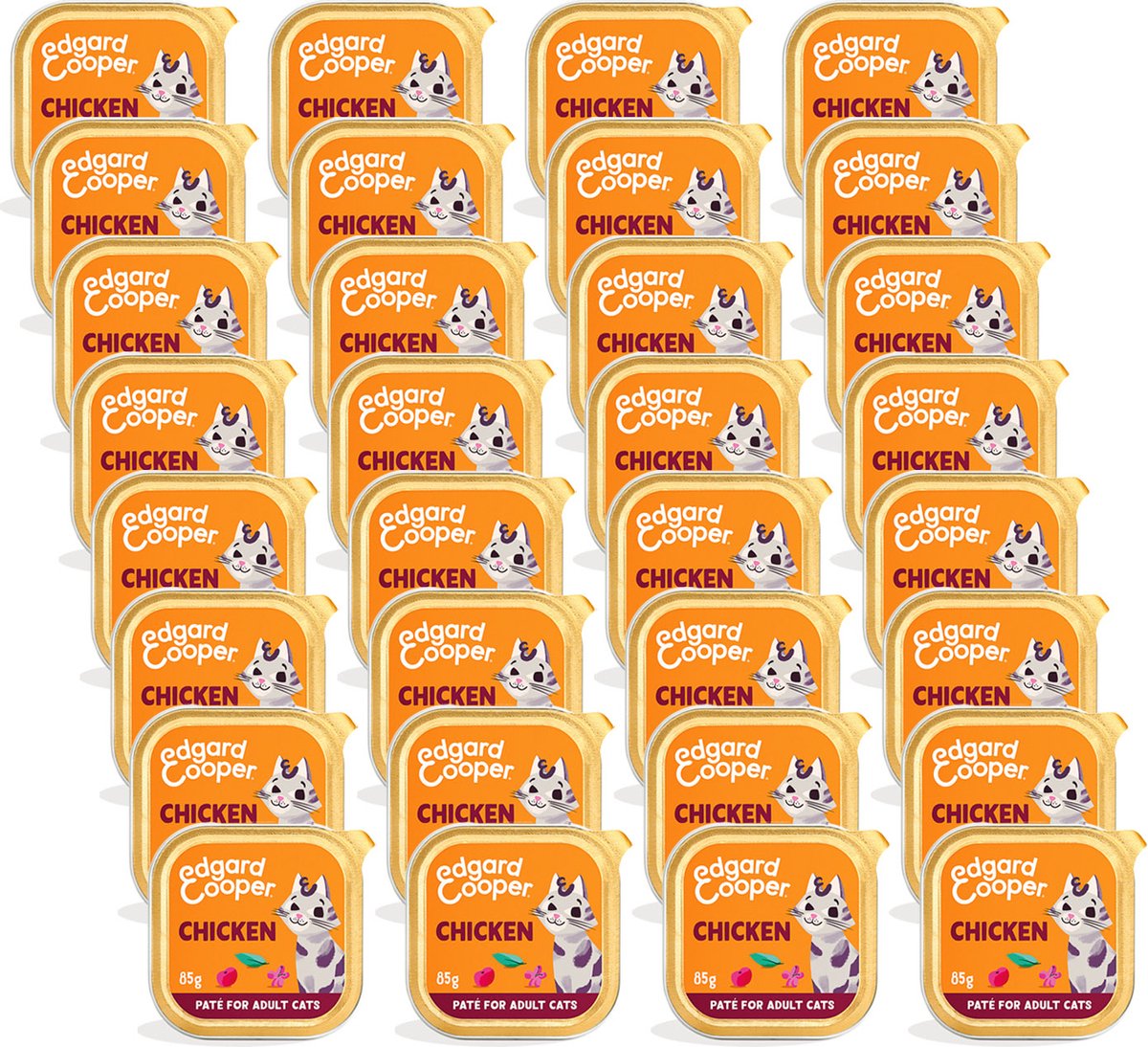 Merkloos Edgard&amp;Cooper Adult Paté 85 G - Kattenvoer - 32 X Kip