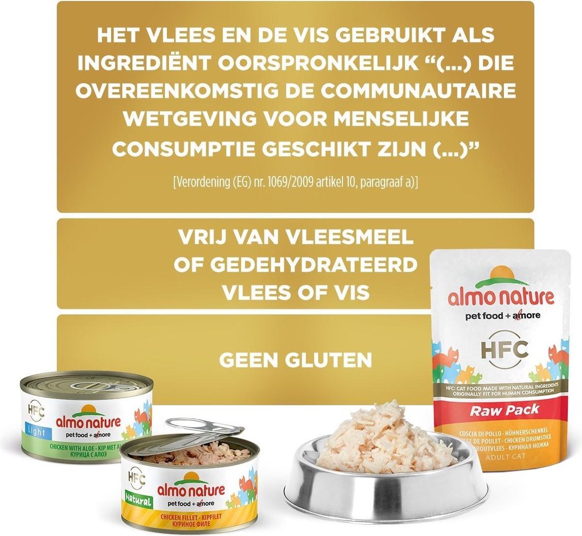  Almo Nature Natvoer Voor Katten - HFC Natural - 24 X 70g - Kip En Tonijn - 24 X 70 Gram