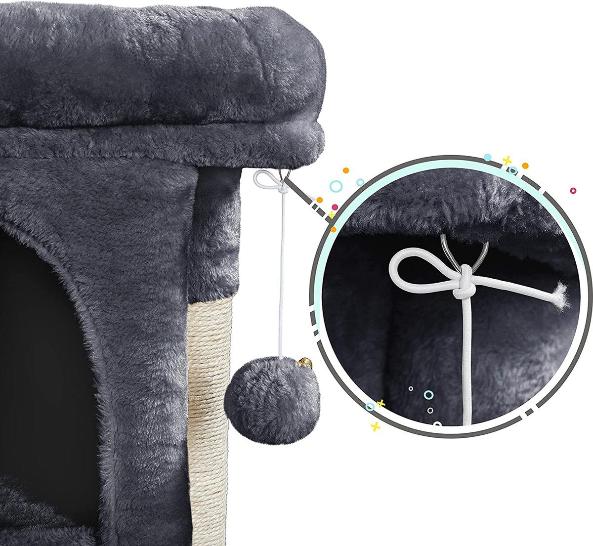  Yaheetech Krabpaal Kleine Kattenkrabpaal Met Grote Kattenholte Pluche Kattenboom Kattenmeubel Speelboom Voor Kleine Katten