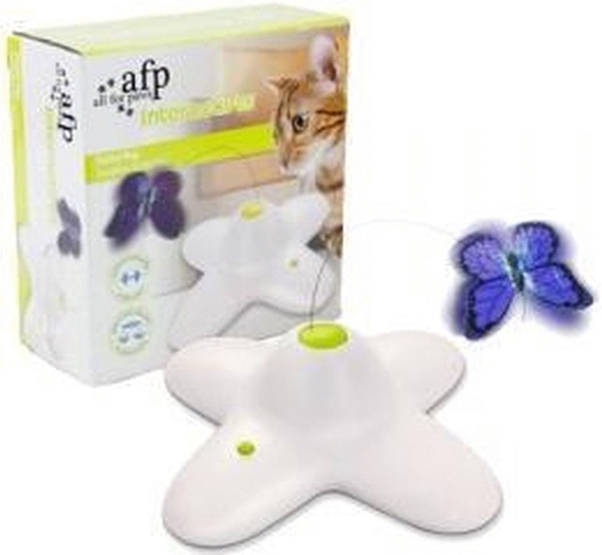  All For Paws - Interactive Flutterbug – Wit/Blauw - 1 Stuk