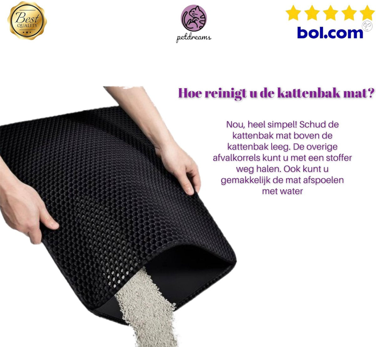  Professionele Kattenbakmat + Cadeau – Schoonloopmat Kattenbak – Katten Grit Opvanger – Dubbele Waterdichte Laag – Uitloopmat Kattenbak – Kattenverzorging – Kattenbak Accessoires - Gritmat – Kat Benodigdheden
