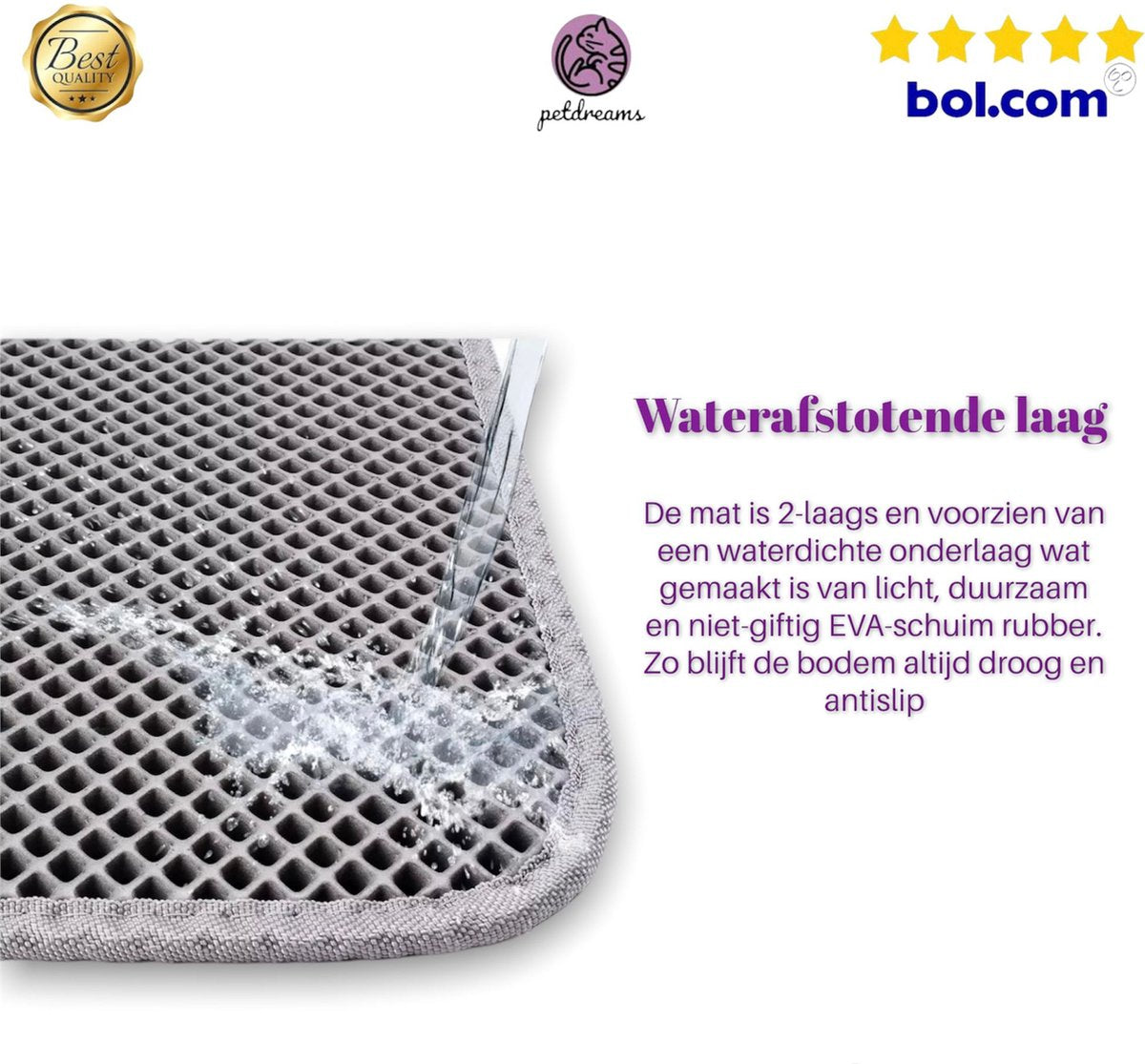  Professionele Kattenbakmat + Cadeau – Schoonloopmat Kattenbak – Katten Grit Opvanger – Dubbele Waterdichte Laag – Uitloopmat Kattenbak – Kattenverzorging – Kattenbak Accessoires - Gritmat – Kat Benodigdheden