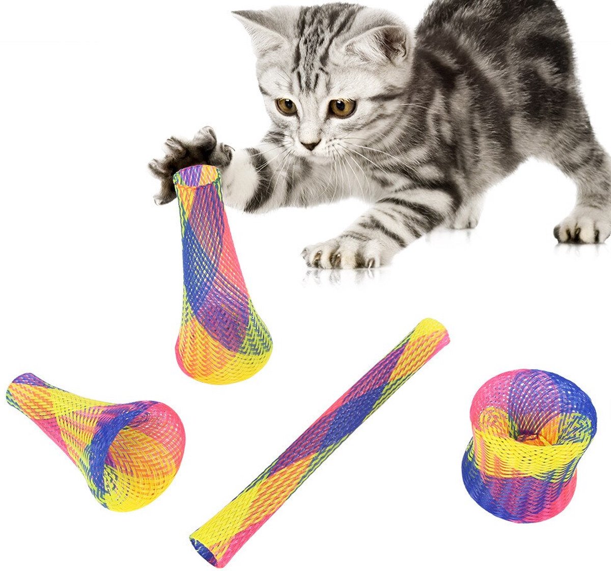 Merkloos Katten Boinks Springveren (10 Stuks) - Kattenspeelgoed – Kattenspeeltjes - Speelgoed Voor Katten Veertjes - Kitten Speeltjes Springveertjes – Kattenveertjes - Kat Speeltje Springveer | Diverse Kleuren
