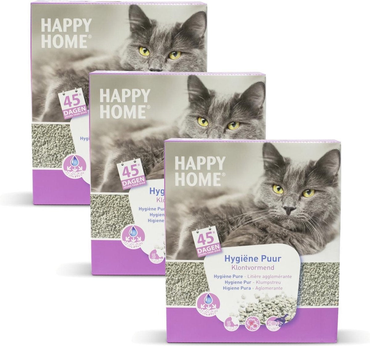  Happy Home Solutions Ultra Hygienic Pure - Kattenbakvulling - 3 X 10 L