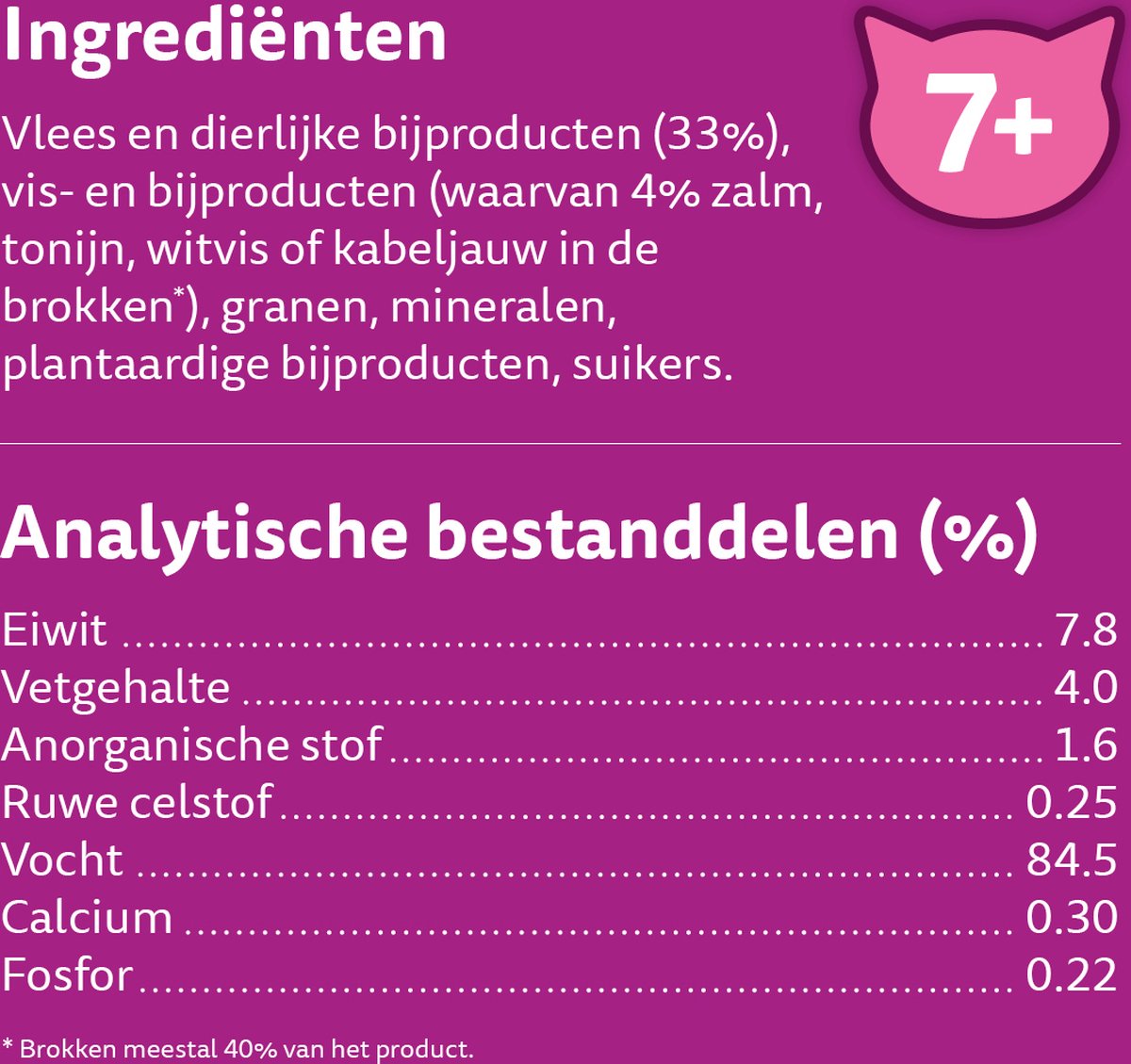  Whiskas 7+ Natvoer - Vis - Selectie In Gelei - Maaltijdzakjes 48 X 85 G
