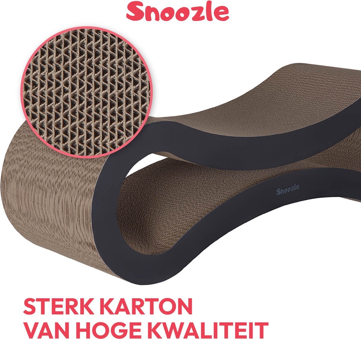  Snoozle Loop Krabpaal Voor Katten - Zwart - 86cm - Krabmeubel Voor Grote Katten - Karton