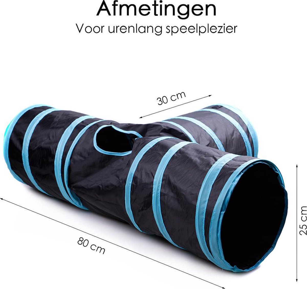 Merkloos Kattentunnel - Opvouwbaar - 3 Gangen - Voor Binnen En Buiten