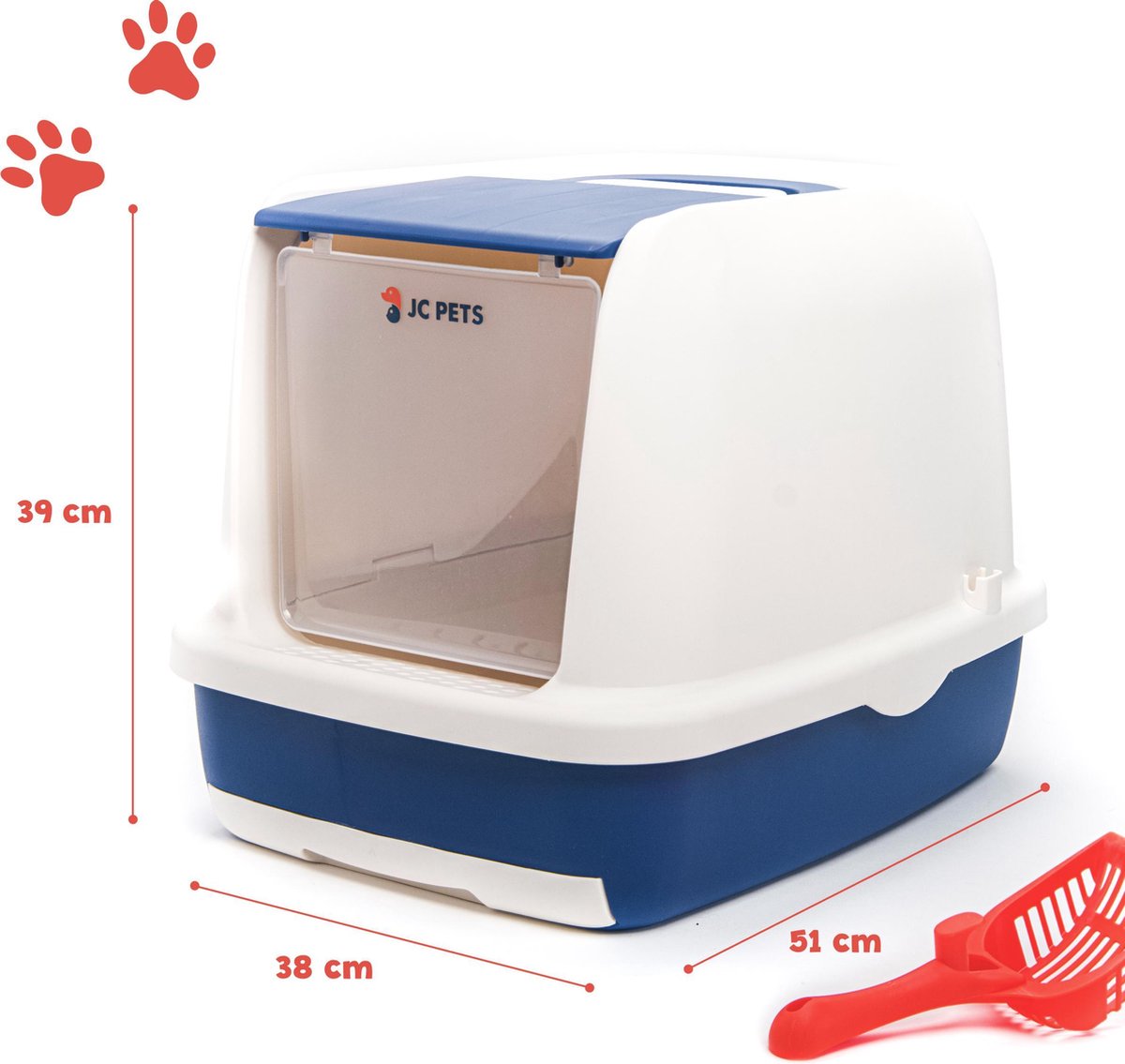  JC Pets Premium Kattenbak Systeem - Inclusief 2.5KG / 4L Kattenbakvulling - Zelfreinigend