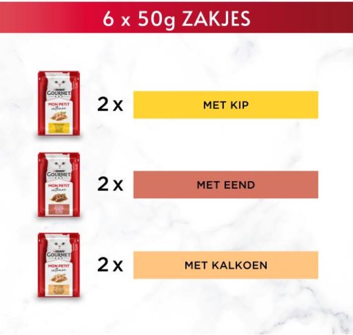  Gourmet Mon Petit Intense - Kattenvoer Natvoer - Gevogelte - 24 X 50 Gr