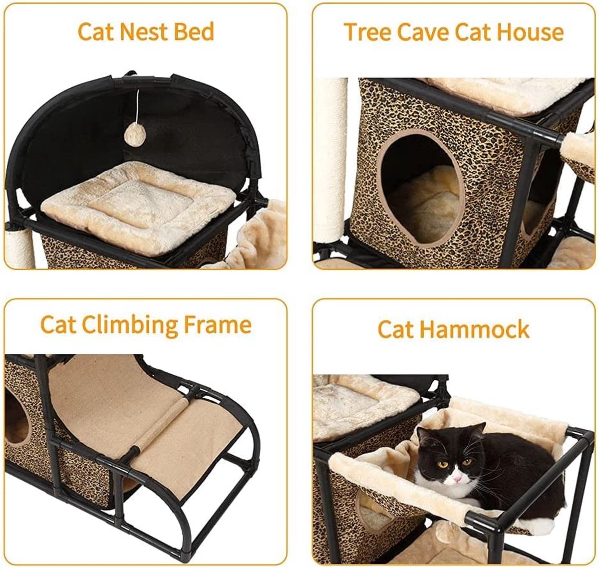  Exxen Kattenboom Kat Klimtoren Kat Krabpaal Toren Voor Grote Kleine Katten Kitten Condo Met Hangmat Bed