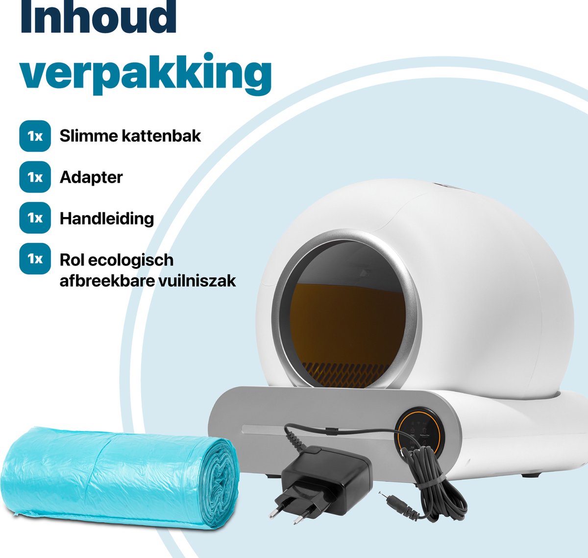  BOME Automatische Kattenbak - Zelfreinigende Kattenbak - Met App En Touchscreen - 65L