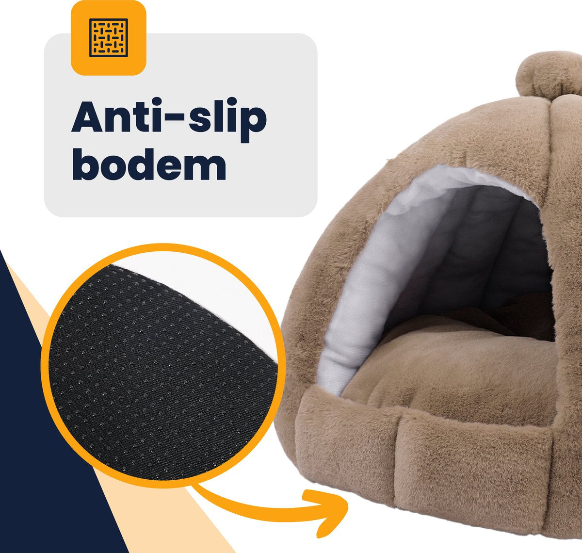  MIRO Katten Huis - Kattenhuizen - Kattenhok - Kattenmand - Dierenhuis - Extra Zacht - Bruin