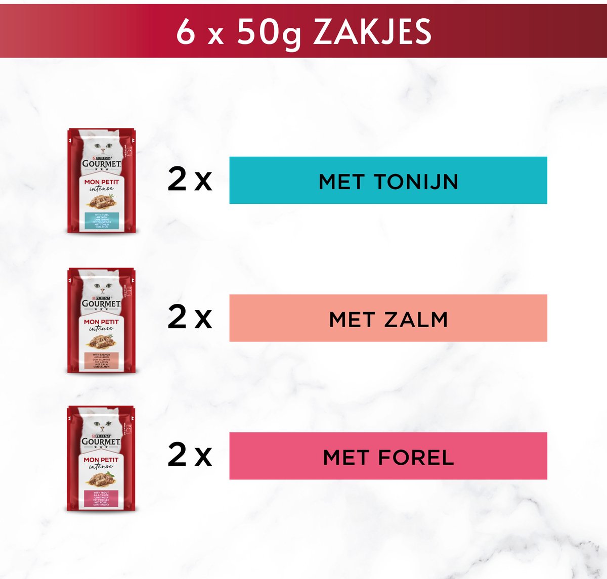  Gourmet Mon Petit Intense - Kattenvoer Natvoer - Vis - 24 X 50 Gr