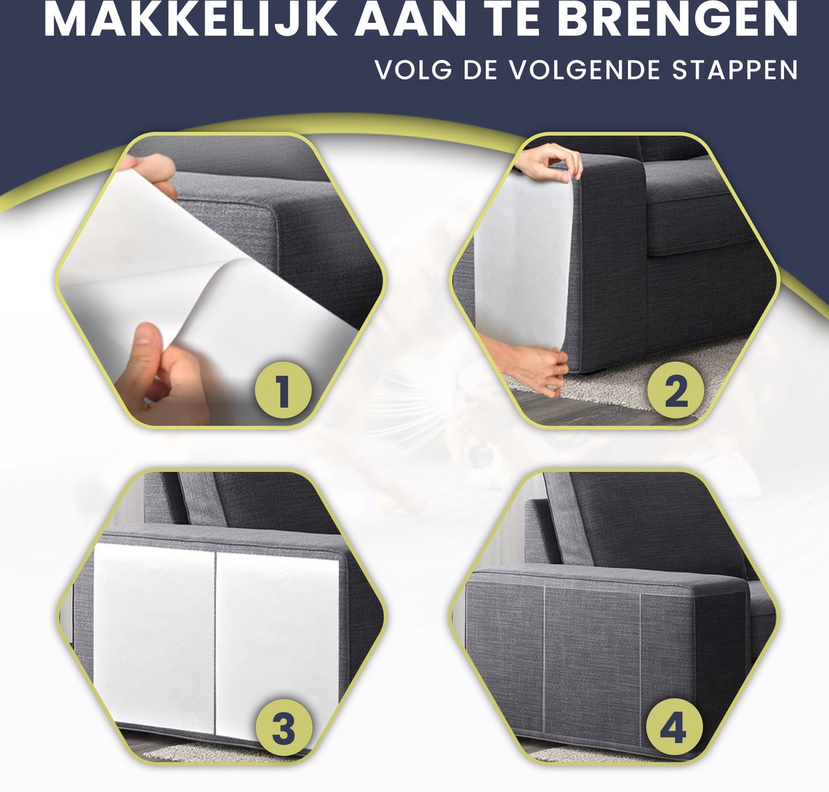  TibaGoods - Anti Krab Vellen Voor Kat En Hond - 6 XL Vellen – Zonder Punaises - Tegen Krabben – Bankbescherming – Meubelbescherming – Krabpaal – Anti Scratch – 43.2 X 30.5cm – Transparant