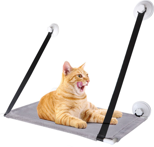  Nobleza 40AG6 - Kattenhangmat - Hangmat Kat - 60x32cm - Kattenhangmat Raam – Kattenbed - Kattenhangmand - Kattenkussen - Grijs