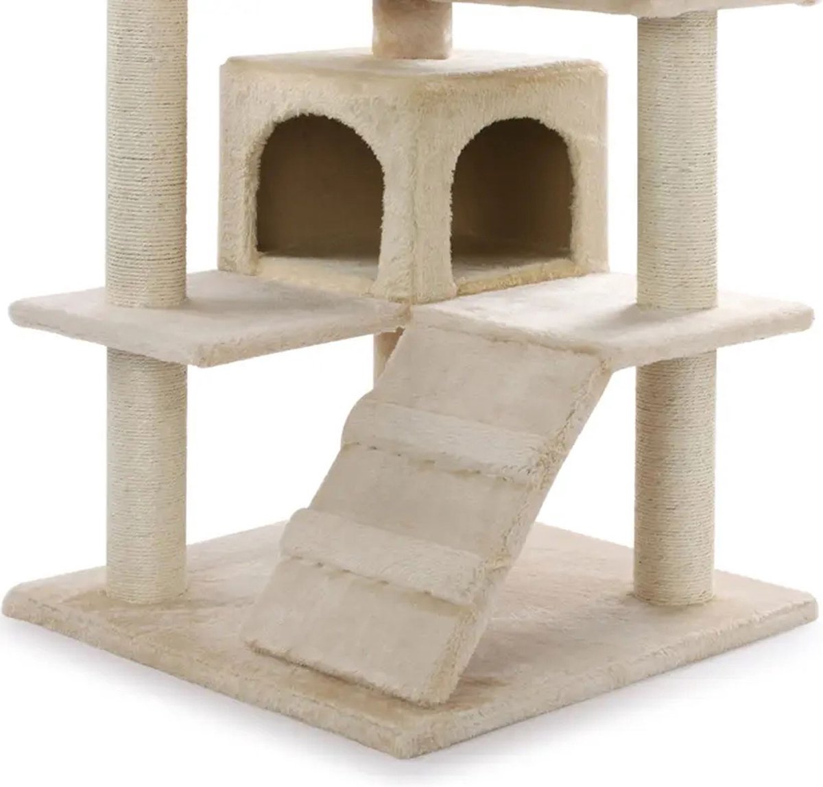  Krabpaal XXL Voor Kat -132 Cm -Beige - Kattenboom Voor Katten - Kattenhuis Van Sisal - XXL Klimpaal Voor Meerdere Katten