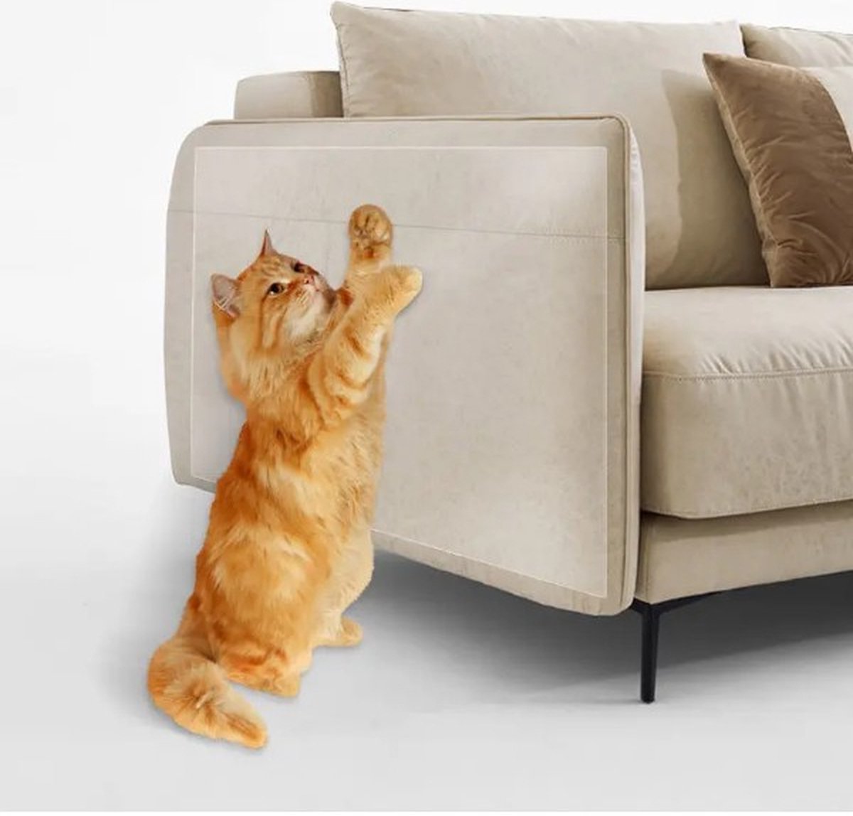  Antikrab Vellen Voor Katten - 10 XXL Vellen - 43.2 X 30,5 Cm - Katten Meubel Bescherming - Anti Krab Katten - Zonder Punaises - Transparant - Bankbescherming - Enkelzijdig Klevend - Anti Krab Training