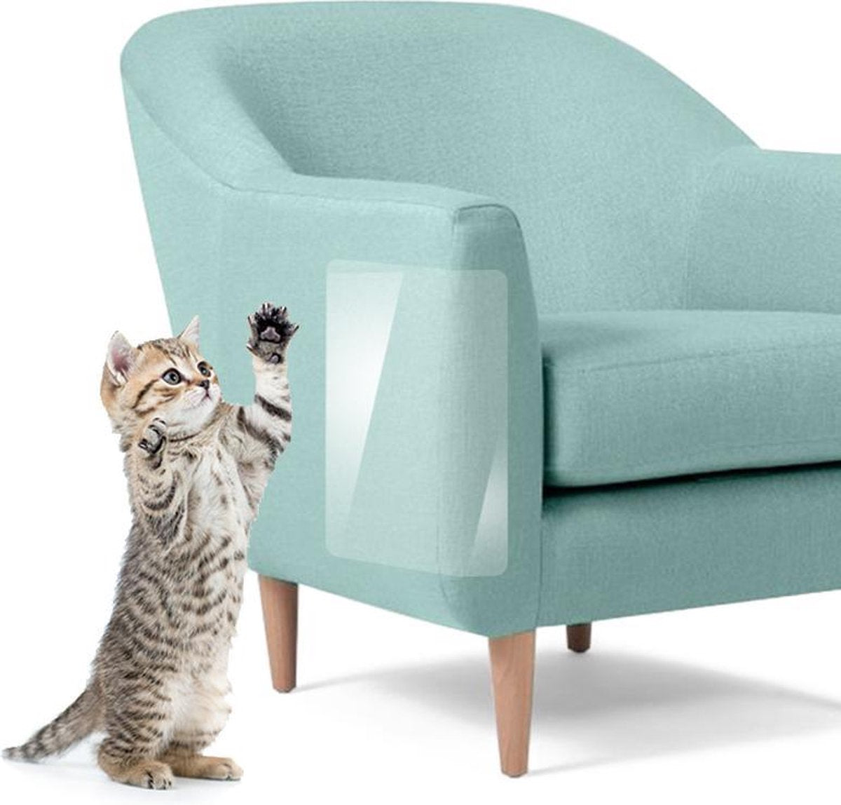 Merkloos Bank Beschermer Tegen Krabschade Van Katten En Honden 45*15CM – Anti Krab Nagels En Bijt Bescherming Meubilair – Voorkomt Bijtschade En Krabben Aan Meubels En Interieur – Transparant Protector 2 Stuks