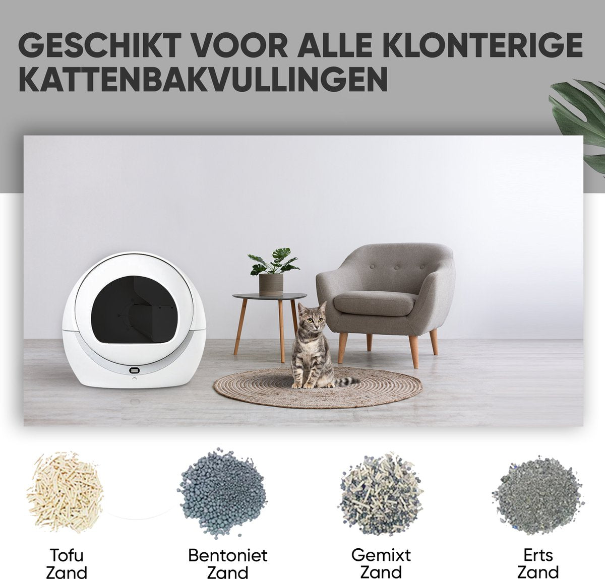  Petree Dome- Zelfreinigende Kattenbak - Automatisch - Katten - Anti-geur - 60 X 35 X 60 Cm