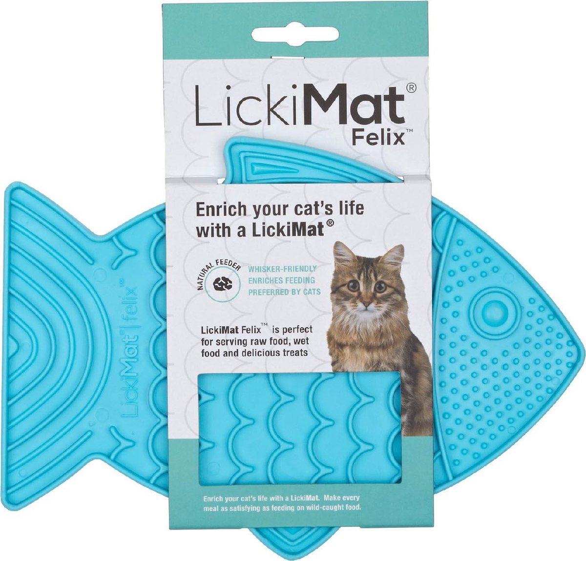 Lickimat Licki Mat Kat Likmat Felix Turquoise, 22 Cm.