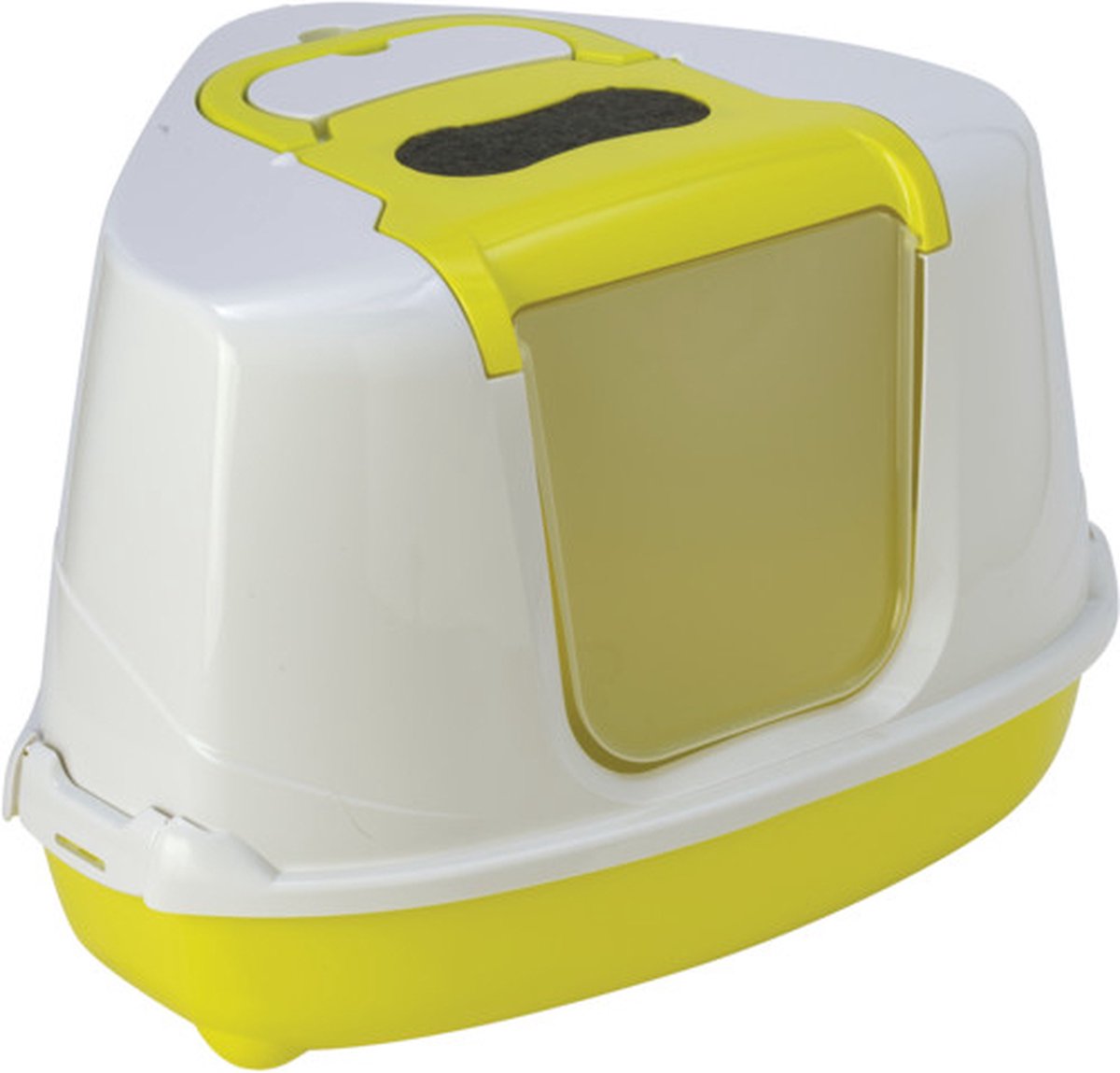  Moderna, Kattentoilet Flip Corner. Hoek Toilet. Afm: L 56,3 X B 44,4 X H 36,4 Cm. Kattenbak Voor In Een Hoek.