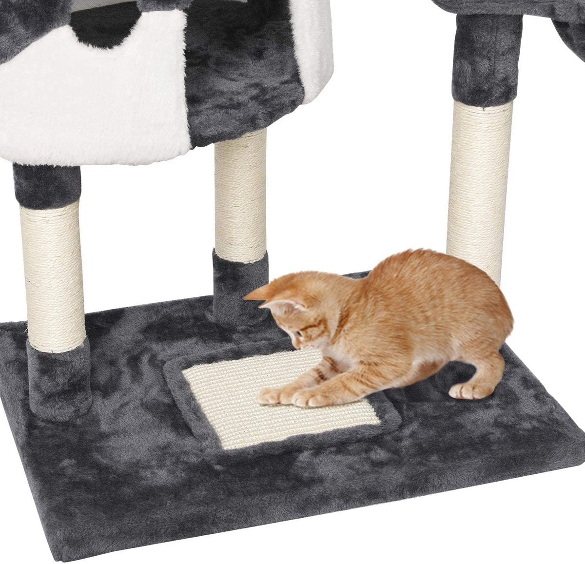  Krabpaal XXL, Klimboom Voor Katten - Plafondhoogte, Verstelbaar Van 228-255 Cm, Grijs-wit HM-YAHEE-610837