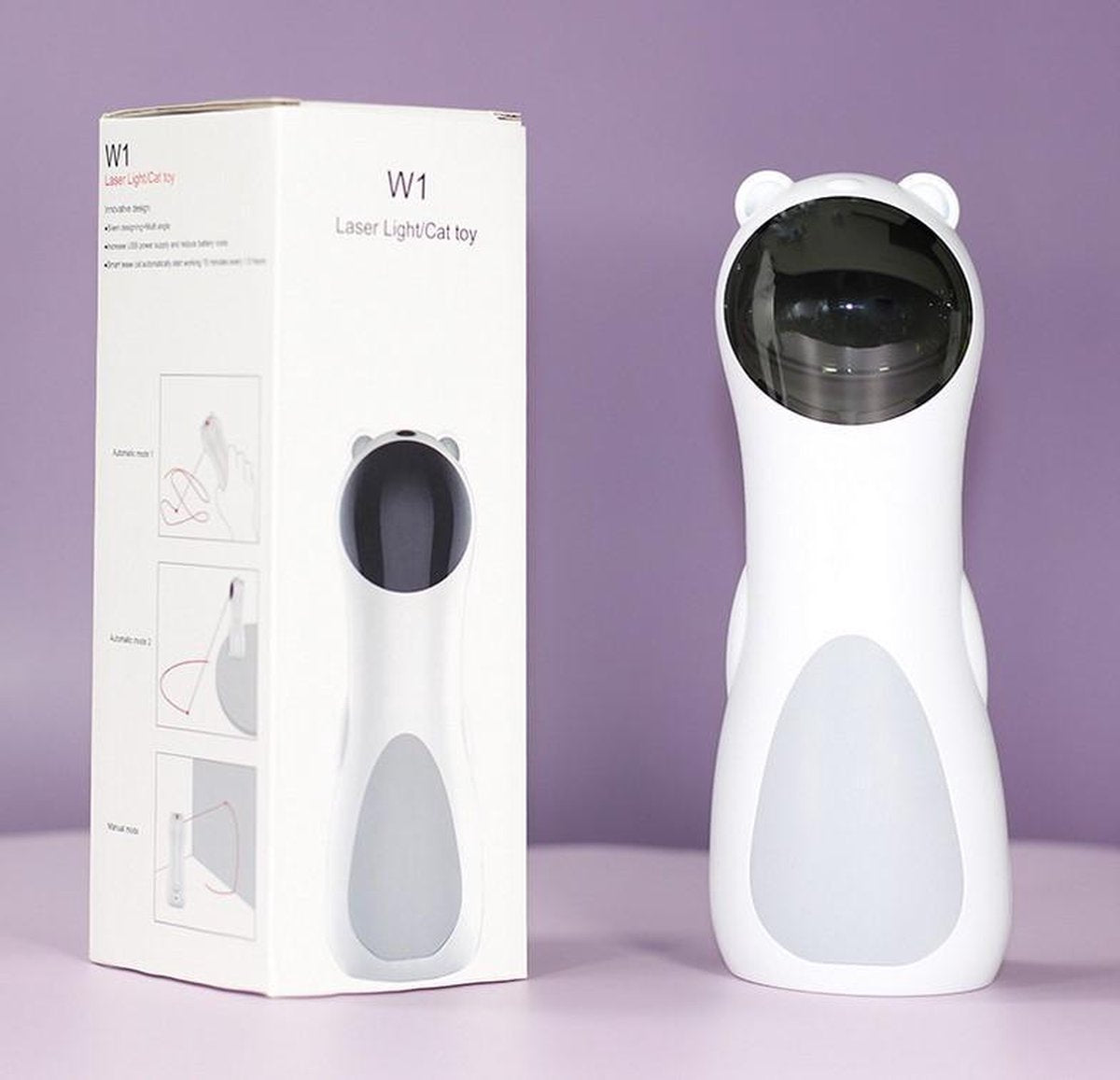 Merkloos Automatisch Kattenspeeltje Laser Intelligent Interactief Voor Katten – Laser Kat – 3 Verschillende Standen – Incl. Oplaadkabel – Geruisloze Motor