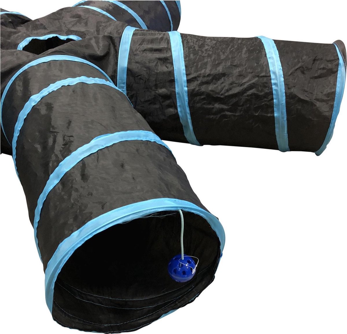  Adori Katten Tunnel 5 Gangen - Kattenspeelgoed - Ø25x50 Cm Zwart